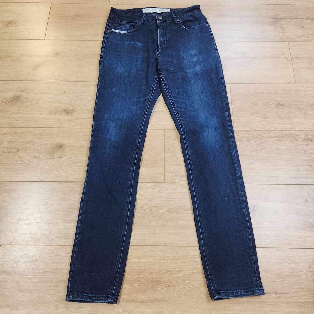 Barbell Apparel Jeans Mens 28 Dark Wash Slim Straight Stretch Denim Blue Casual